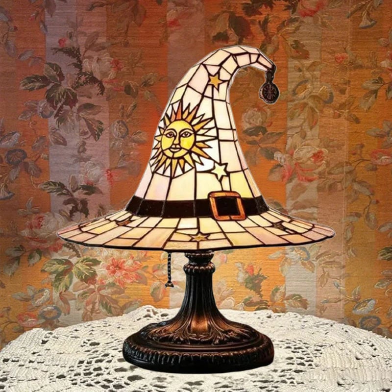 🔥Limited Exclusive 50% OFF♠️Witch Hat Stained Glass Style Night Light🎁