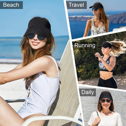 Women’s Open-Top Breathable UV-Protection High-Ponytail Sun Visor