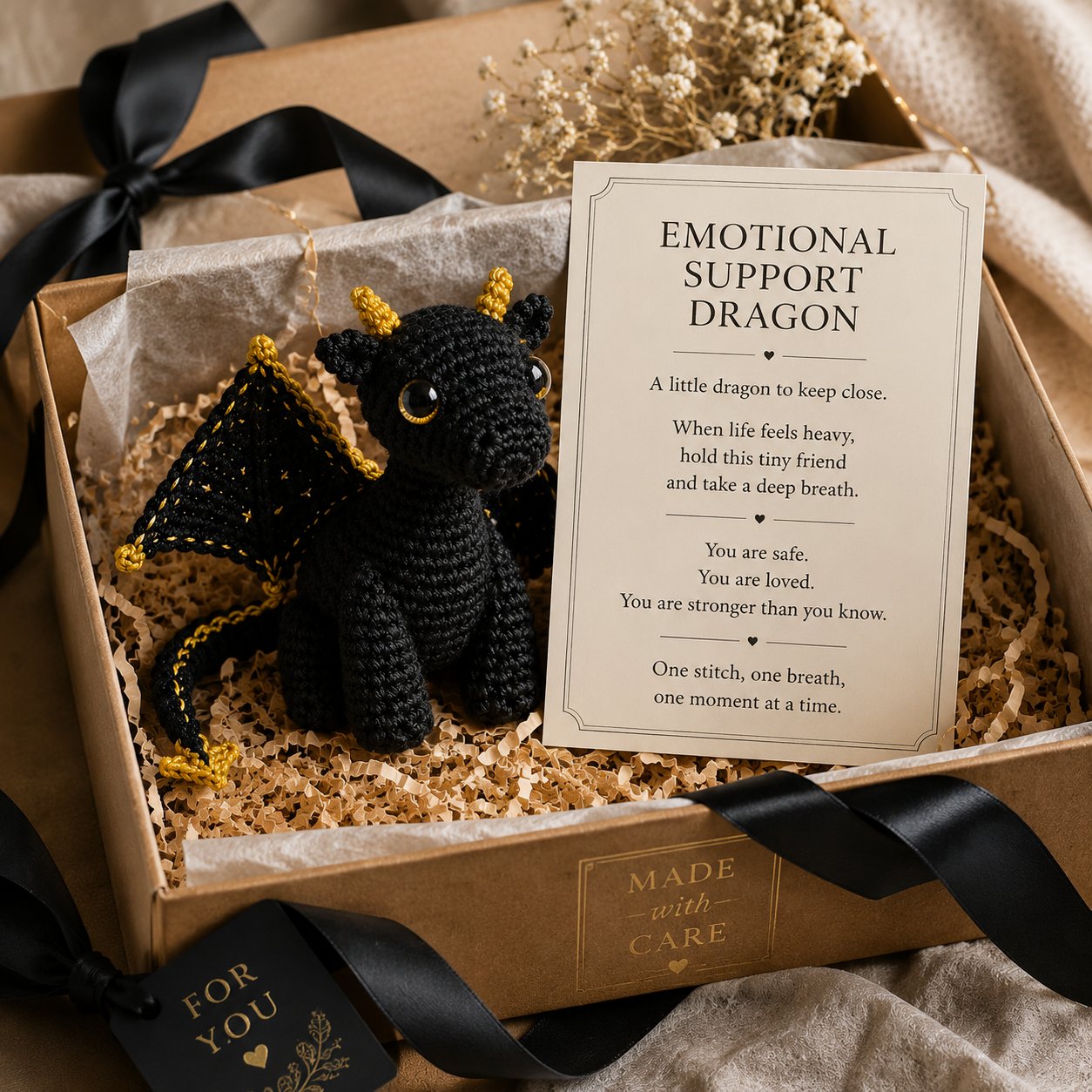 🐉 A Tiny Guardian for Your Big Days — Handcrafted Dragon Pocket Buddy with Encouragement Card