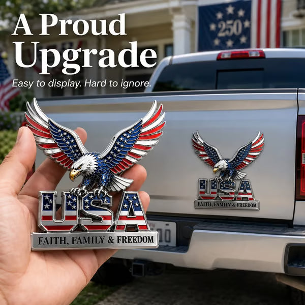 ★USA Faith, Family & Freedom★ Metal Emblem