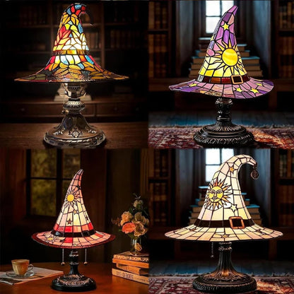 🔥Limited Exclusive 50% OFF♠️Witch Hat Stained Glass Style Night Light🎁