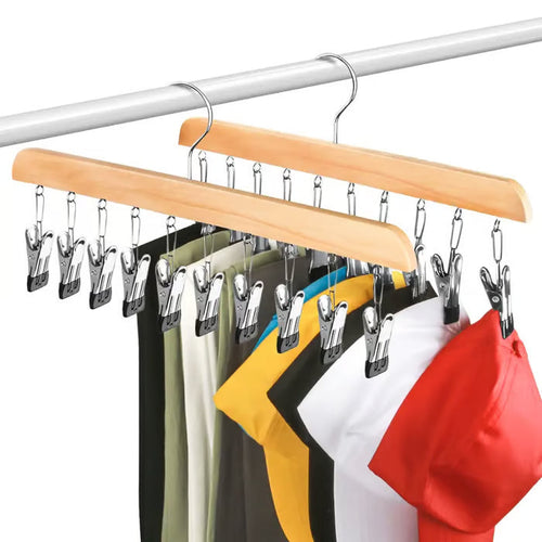🔥Closet Organizer with 10 Clips - Space Saving Hanging Closet Organizer