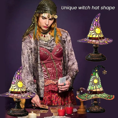 🔥Limited Exclusive 50% OFF♠️Witch Hat Stained Glass Style Night Light🎁