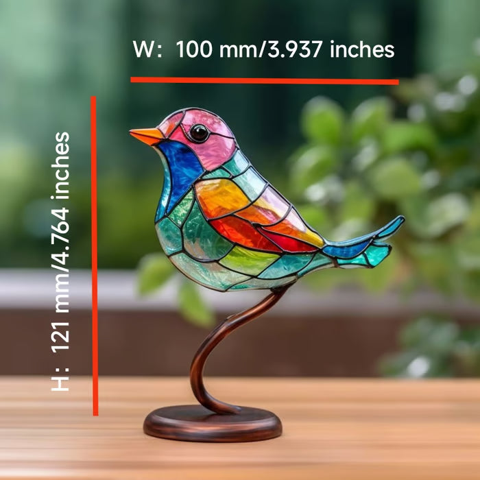 🎉Limited Time 49% OFF ! 🌈Stained Glass Birds on Branch Desktop Ornaments 🕊️✨