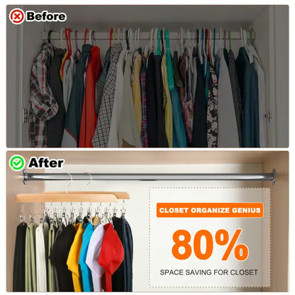 🔥Closet Organizer with 10 Clips - Space Saving Hanging Closet Organizer