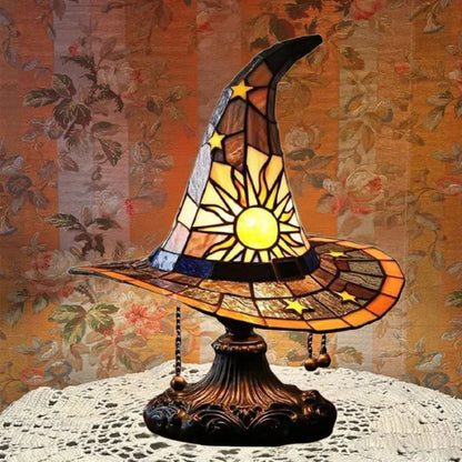 🔥Limited Exclusive 50% OFF♠️Witch Hat Stained Glass Style Night Light🎁
