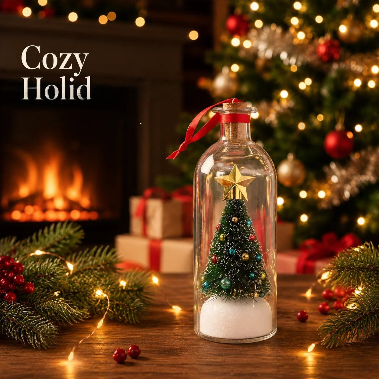 Plainlygoods 8" Recordable Christmas Tree Message In A Bottle